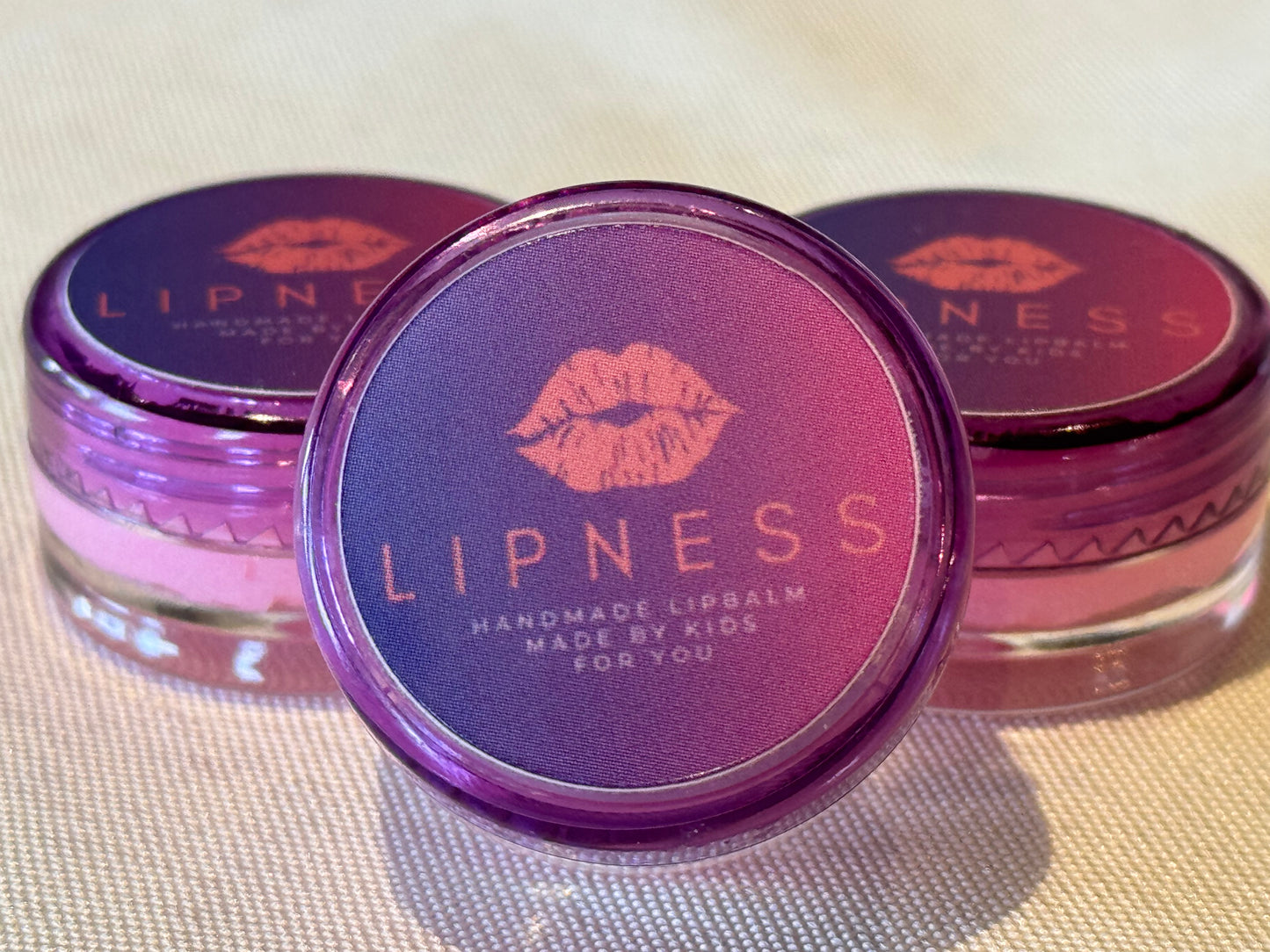 Organic Lip Balm Peppermint Candy Cane - Pink